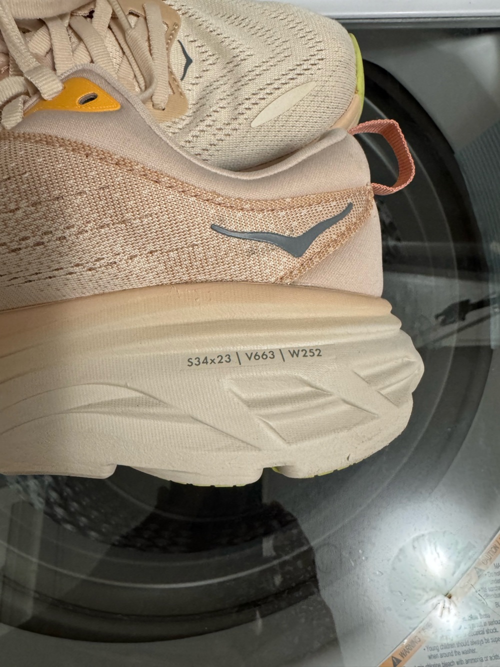 Hoka Beige Peach Running Shoes - Picture 6 of 14